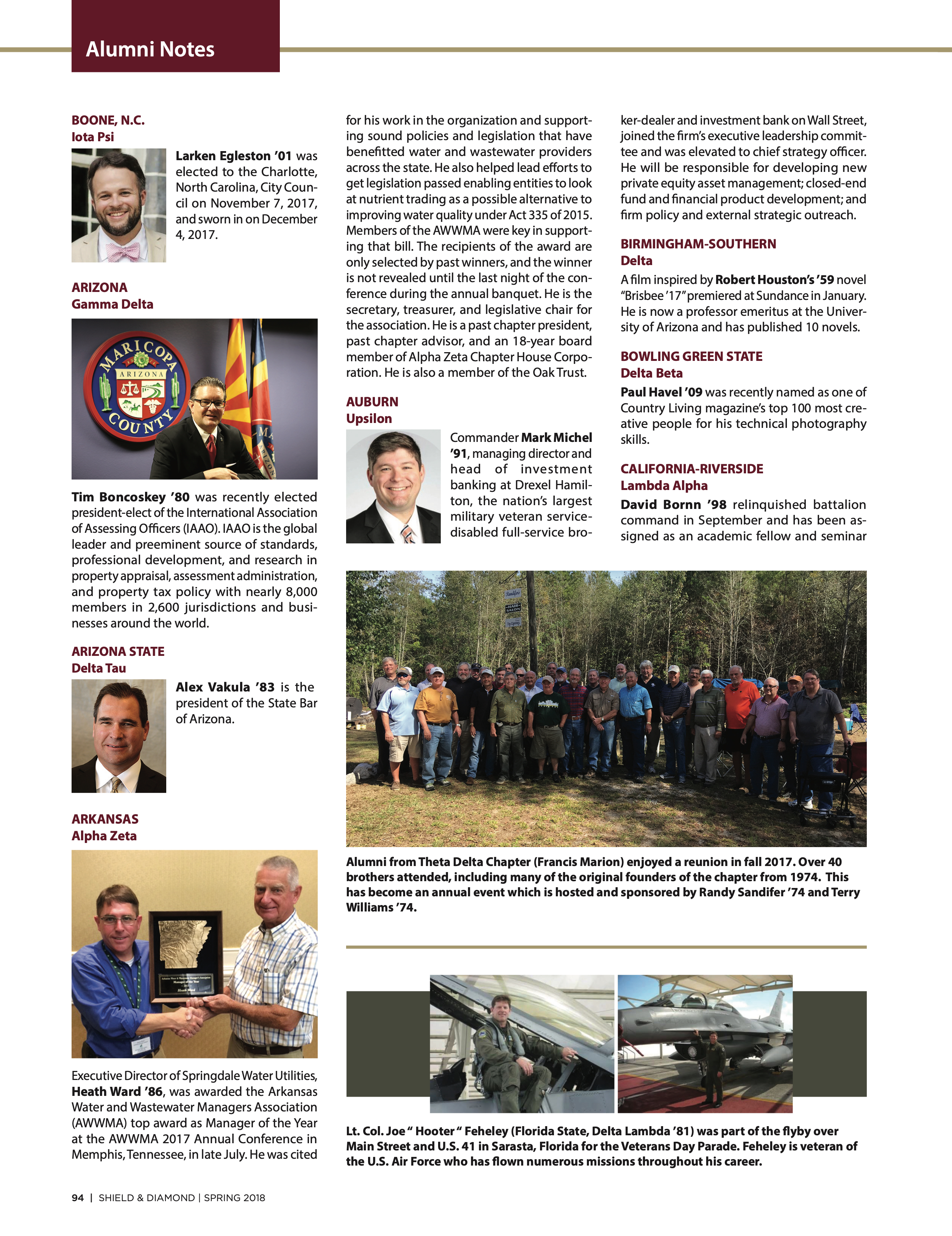 Alumni Notes, Spring 2018